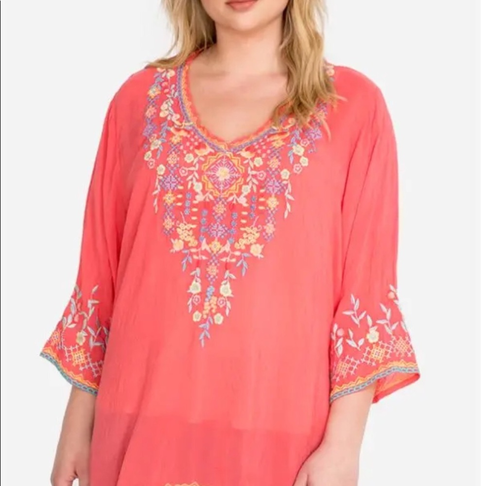 Johnny Was Ryleigh Blouse/Tunic in Passionfruit color C14818-D